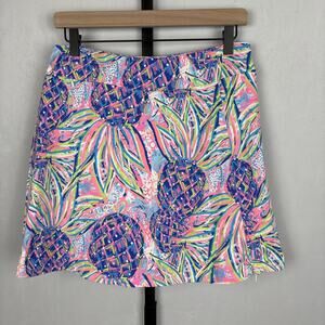 Lulu-B Colorful Pineapple Skort Women's Small Stretch Pockets Golf Pickleball
